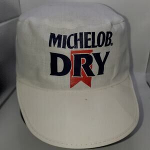 Vintage Michelob Dry Beer Promo Hat White Paper Fiber Brewery Cap USA